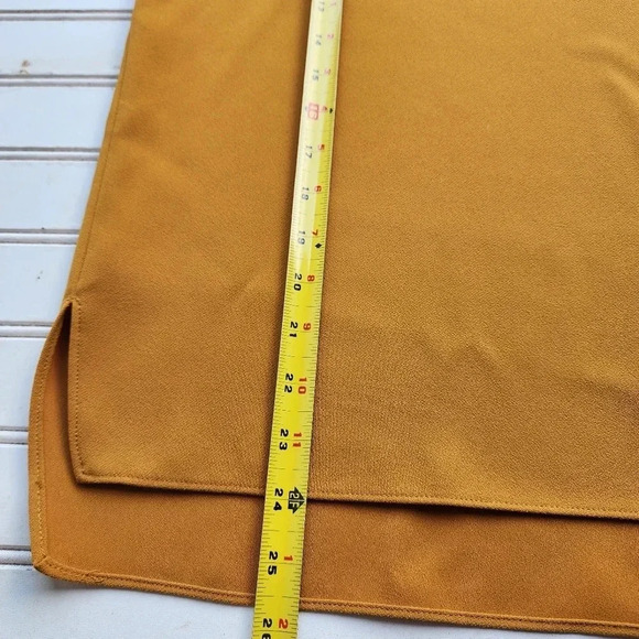 Zara Womens Mustard Yellow Stretch Top Shirt Chocker Neck Button BOHO Sz XS - Picture 8 of 10